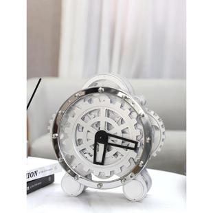 现代简约高级感机械齿轮座钟艺术钟表摆件客厅餐厅玄关家居装 饰品