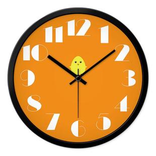 摩门儿童房卧室可爱卡通超静音挂钟挂表幼儿园教室小鸡石英时钟表