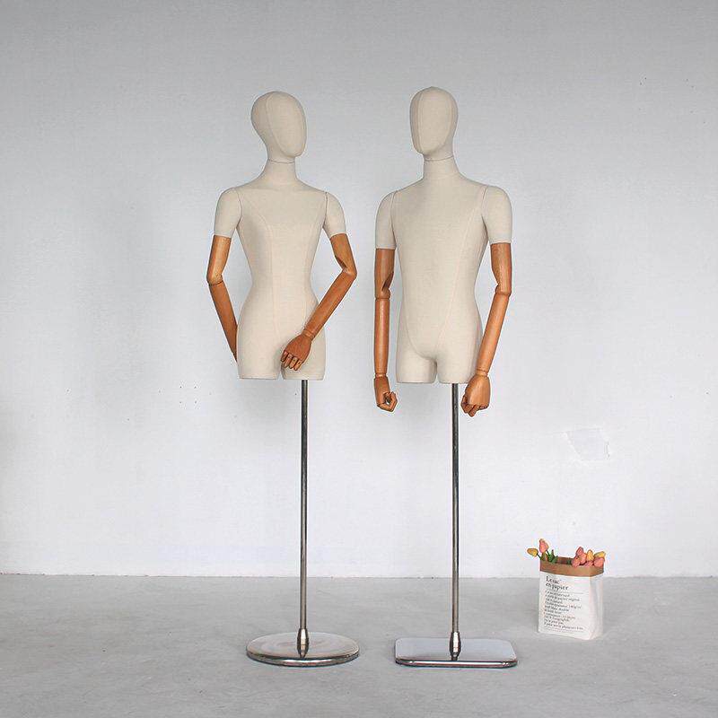 服装店高档橱窗模特展示架锁骨男女半身婚纱人台