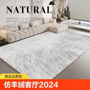 侘寂风轻奢加厚茶几毯高级沙发卧室大地垫 仿羊绒地毯客厅2024新款