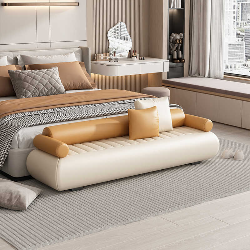 法式奶油风轻奢卧室床尾凳极简设计床边凳床榻客厅床尾置物沙发凳