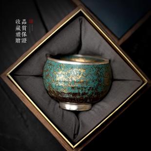 手作高端自用总裁主人杯家用随手礼鎏银杯口杯底大号茶杯