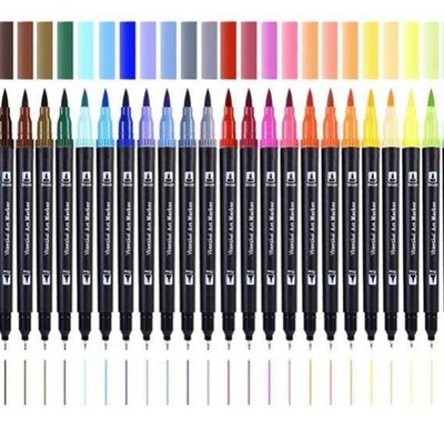 极速art markers dunal tips coloring brush fineliner color pe