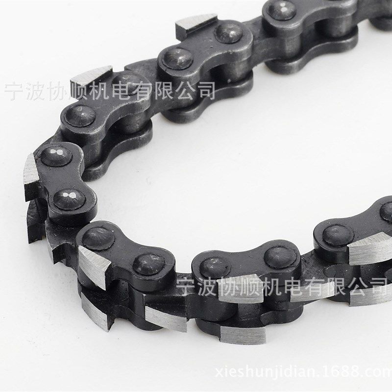新品协顺碳合金木工开槽链条 机械设备配件锯床R带锯条打方.孔木