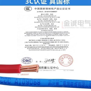 极速武汉二厂电g线纯铜BV10平方红蓝零16进户线硬芯入户主线足国