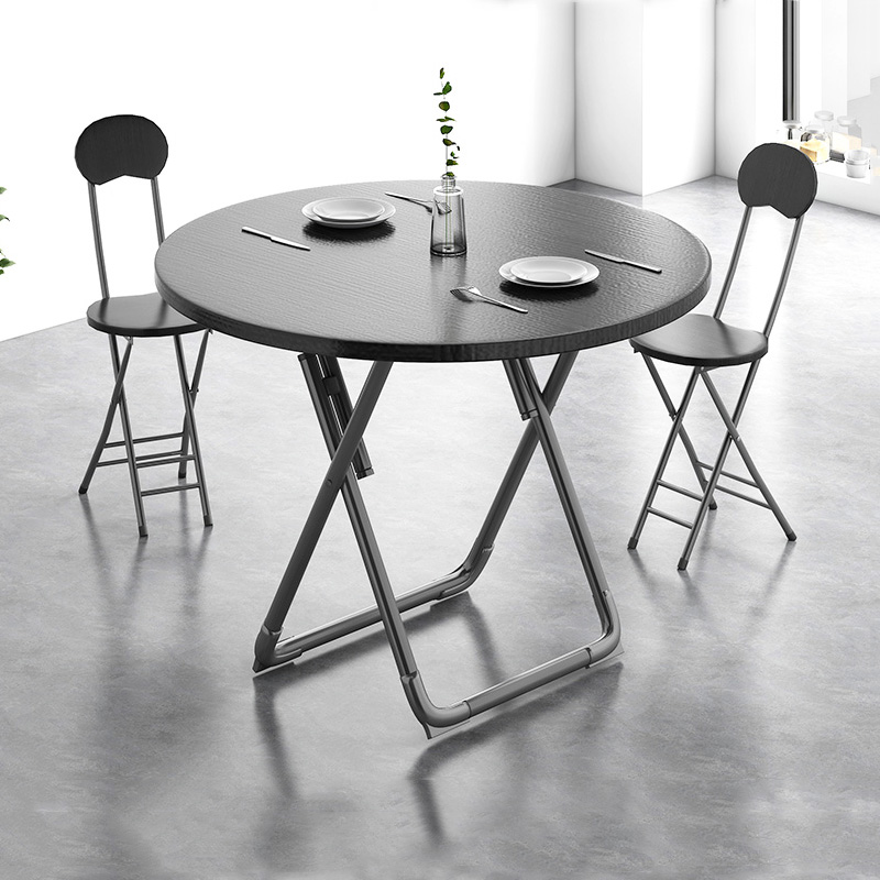 极速可折叠小圆i桌家用餐桌小户型简约圆形桌子宿舍简易桌椅组合
