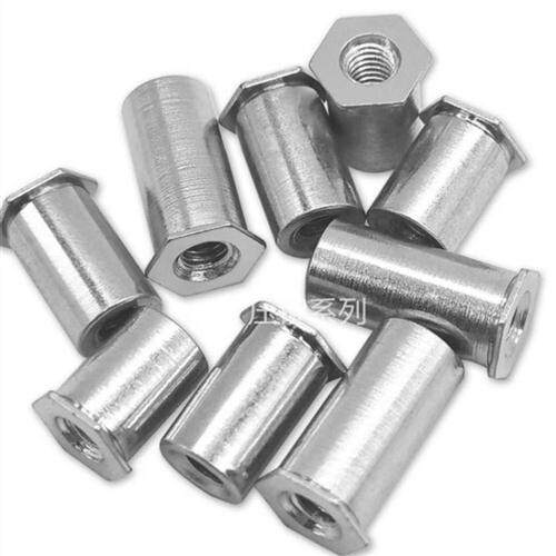 极速304不锈钢通孔压铆螺柱/压铆螺母柱/SOS/压U铆件/M6 M8