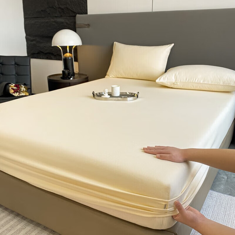 极速加厚老粗布牀笠单件s牀垫保护套夏凉席全棉防滑固定牀罩月白-