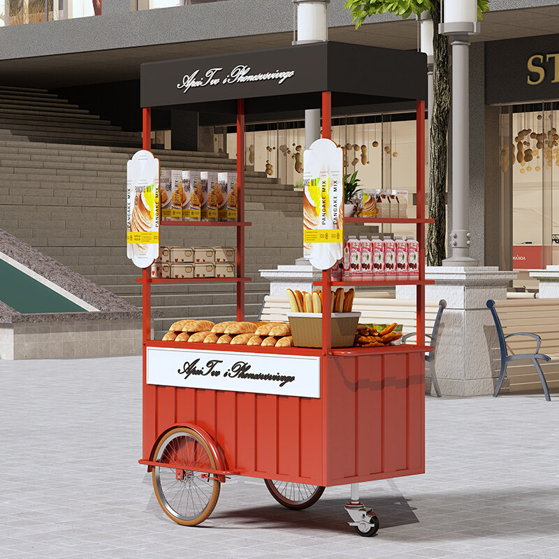 便捷移动出摊车夜市摊位车饮品零食小吃餐车超市广场网红摆摊推车