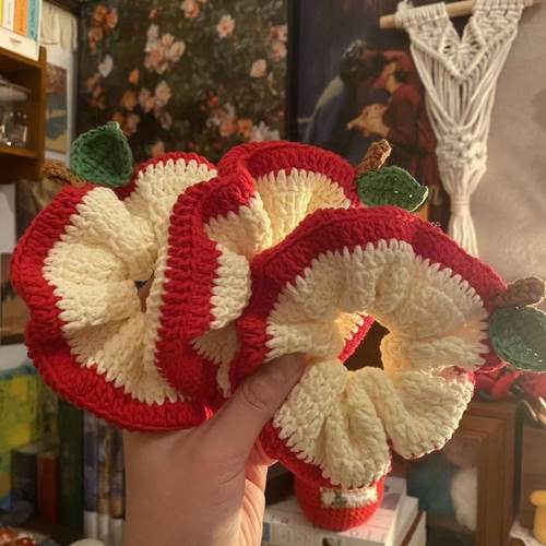 毛线手工编织苹果发圈DIY材料包