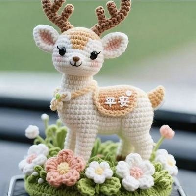 可爱一鹿平安毛线编织钩织材料包