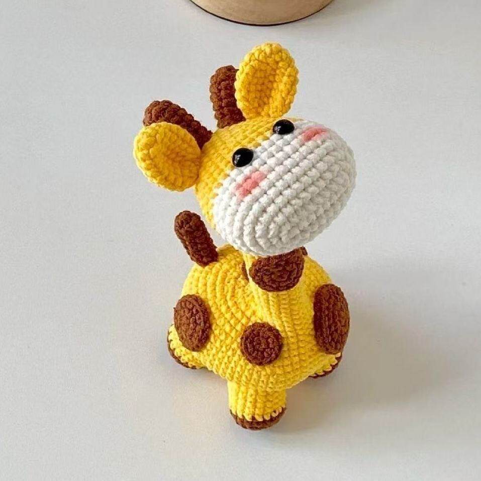 毛线钩针长颈鹿玩偶DIY材料包