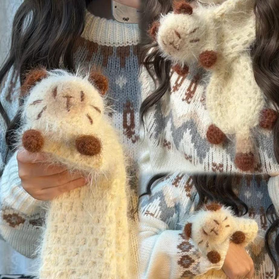 雪花纱46%羊毛暹罗猫围巾材料包