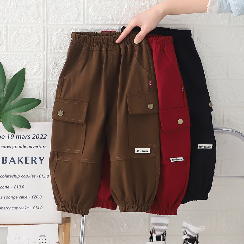 男童裤子2025新款春秋款儿童洋气工装裤宝宝春季休闲长裤男孩潮酷