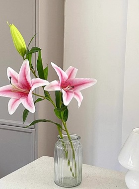 胶片手感百合花仿真假花婚庆布景