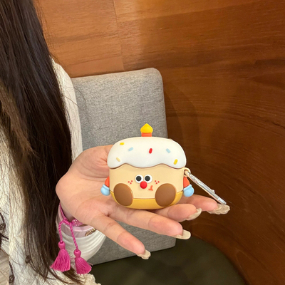 ins可爱蛋糕表情AirPods3代耳机壳保护套1/2代软壳Pro适用苹果蓝牙耳机壳无线小众二/三代硅胶防摔华强北五代