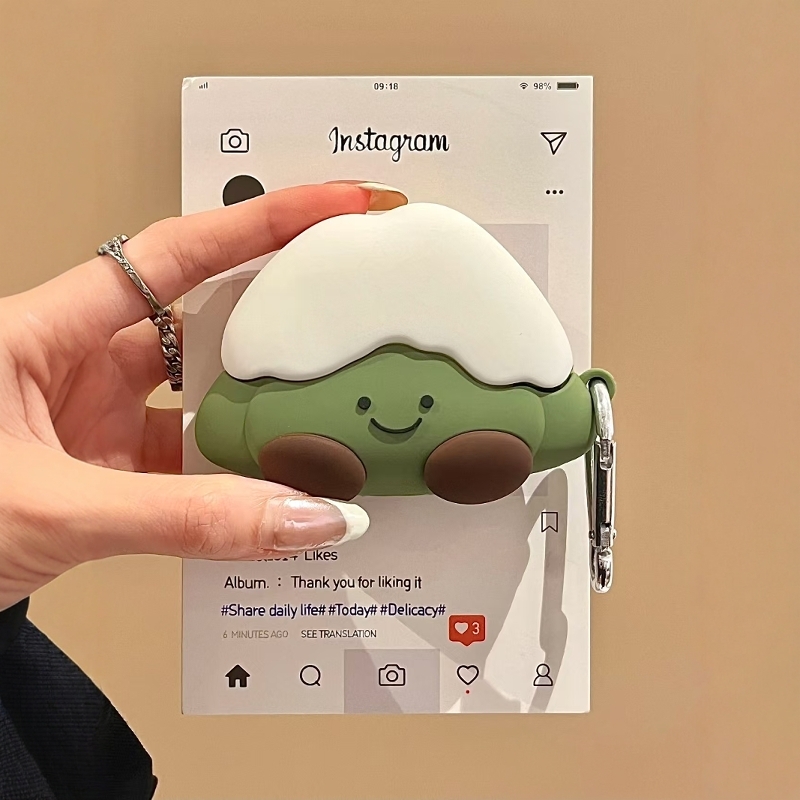 抹茶雪山表情jellycat华强北耳机保护套4代耳机壳AirPodsPro适用airpods 2代苹果保护壳3代硅胶软壳5代耳机套