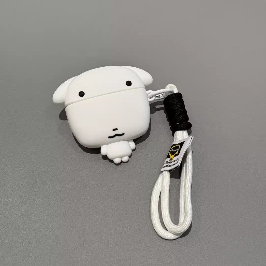 创意卡通白色小狗华强北5代耳机壳适用苹果airpods pro3代保护套4代无线蓝牙耳机套壳硅胶防摔少女心三代五代