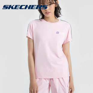 女子LOGO串标短T运动时尚 T恤百搭女装 时尚 Skechers斯凯奇训练短袖