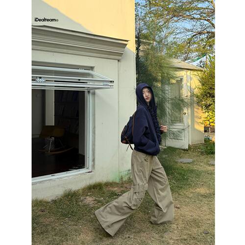 INSS美式复古街头辣妹卡其色工装