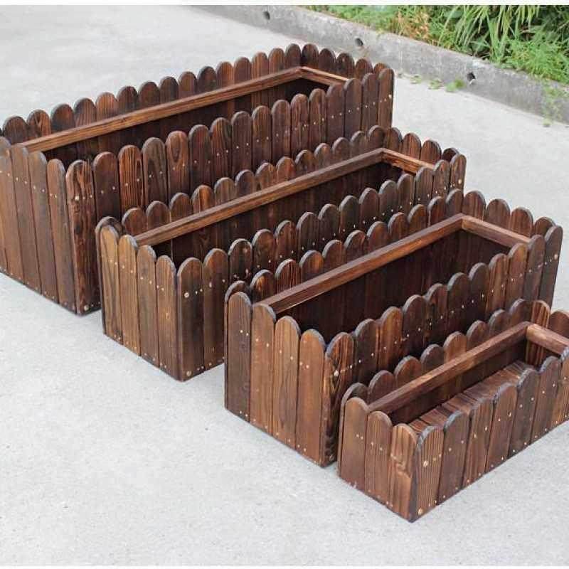 长方形花盆长条型阳台专用防腐木花箱碳化加厚实木户外阳台天台室,家居饰品,餐桌花艺,淘宝优惠券,粉丝福利购,淘宝优惠卷