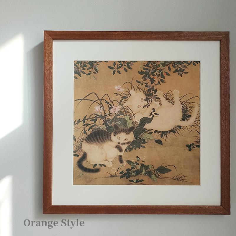 桔子格调 朱瞻基唐苑嬉春图 中国画动物猫中式装饰画客厅书房挂画图片