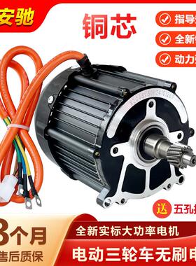 电动三轮车电机48v800w1200w瓦马达直流无刷马达60v1000w配件16齿