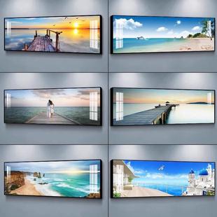 卧室床头挂画 画现代简约客厅装饰画 画海景公寓民宿酒店房间背景