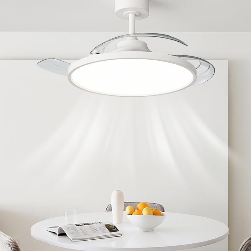 光谱形餐厅风扇灯代现简约卧室199灯超隐全薄静音客厅吊扇灯中山