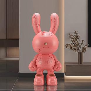 2025新款 饰品乔迁礼 网红潮玩皮革纹理兔子摆件客厅电视柜玄关软装