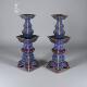 纯紫铜厚胎景泰蓝蜡烛台摆件复古家居浪漫烛光烛台 小众礼品