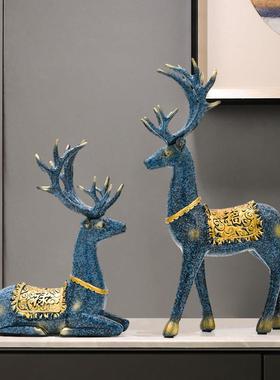 轻奢鹿酒柜摆件家居装饰品创意玄关客厅电视柜办公室新中式工艺品