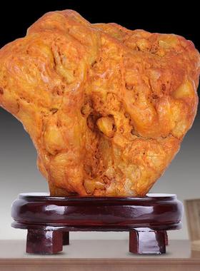 天然奇石黄蜡石原石摆件假山景观石室内客厅办公室观赏石头黄龙玉