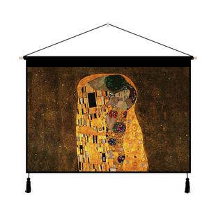 吻与拥抱 抽象艺术挂毯布艺挂画卧室玄关走廊墙面装饰挂布背景布