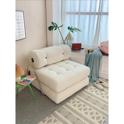 塔吉折叠沙发床两用单人TAJT客厅模块休闲椅羊羔绒豆腐块懒人沙发