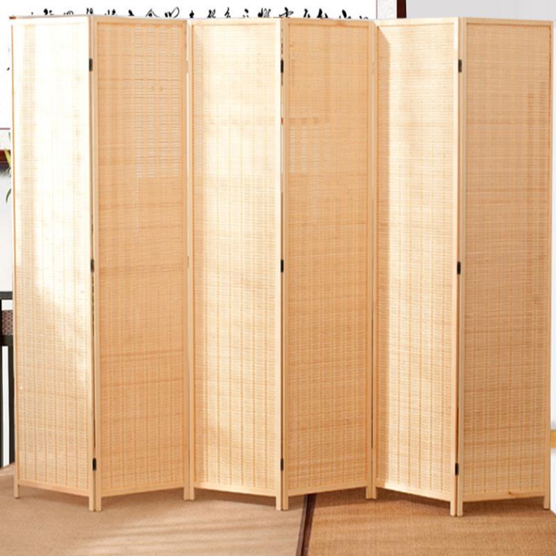 屏风隔断客厅田园简易竹编实木折屏办公室酒店移动折叠玄关屏障