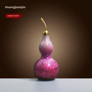 全铜葫芦饰品紫色空气东来紫色黄铜开空心葫芦客厅饰品装饰家居礼