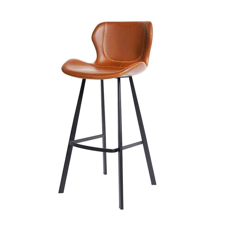 和顿 意式吧台椅 家用高脚凳酒吧椅厨房靠背现代简约北欧皮质720A