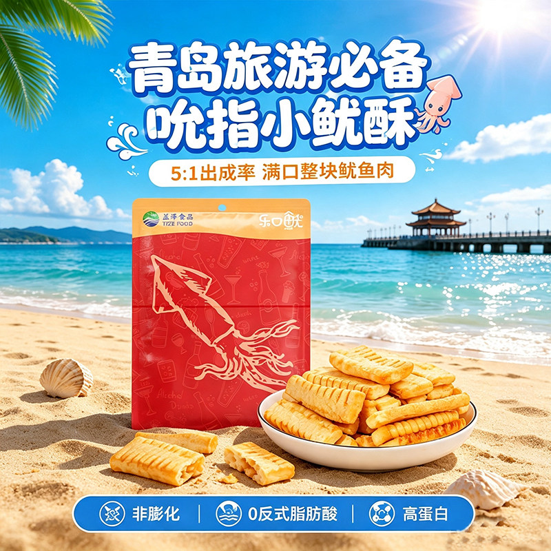 乐口鱿 吮指小鱿酥35g*4袋 鱿鱼酥鱿鱼脆条休闲零食青岛特产