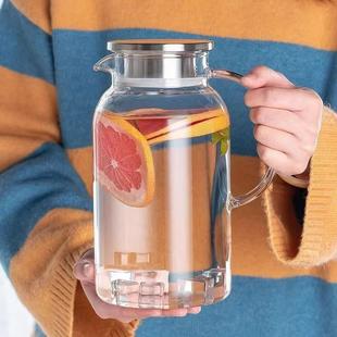 冷水壶玻璃冷水壶瓶大容量泡茶茶壶家用耐高温晾白开 日式 ??水杯
