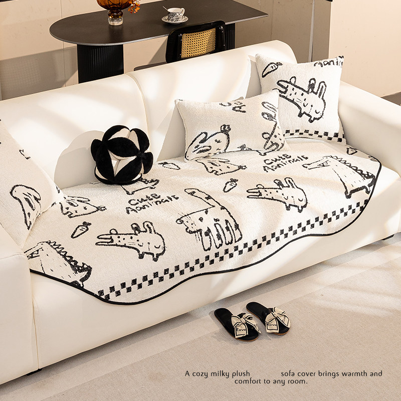 异形沙发垫不规则秋冬毛绒防滑沙发盖布直排一片式卡通风沙发坐垫,居家布艺,沙发垫,淘宝优惠券,粉丝福利购,淘宝优惠卷