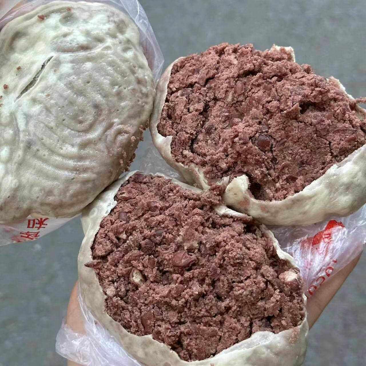薄皮豆沙包纸皮红豆沙馒头老式手工红豆馅包子枣泥饼皮薄馅多馍馍