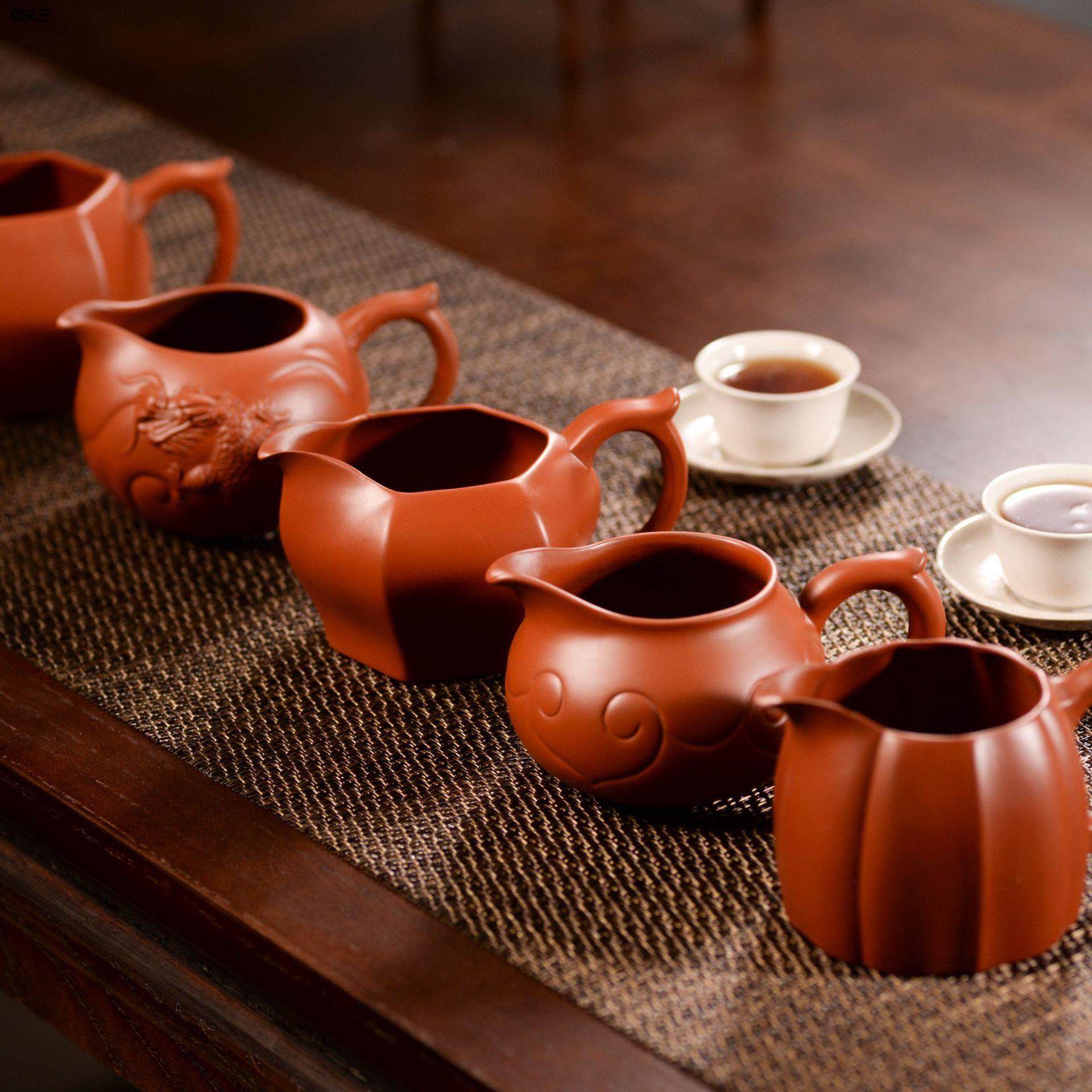 宜兴紫砂公道杯分茶器功夫茶具茶道配件朱泥鱼化龙如意锦囊杯,餐饮具,公道杯,淘宝优惠券,粉丝福利购,淘宝优惠卷