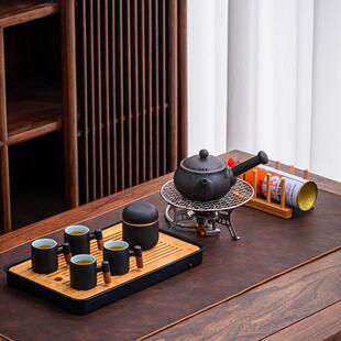 家用陶瓷可干烧茶壶茶杯 便携车载户外烧水煮茶炉露营旅行茶具套装