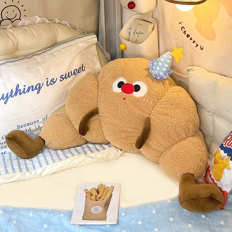 可颂面包靠枕创意造型牛角包抱枕床头靠垫宿舍懒人床上玩手机腰靠