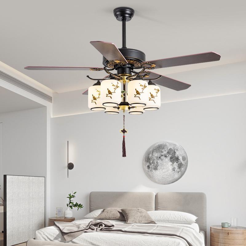 52-FXB6中式吊扇简约客厅餐厅风扇灯吊灯静音书新房茶电室扇灯厂