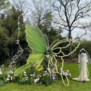 蝴蝶室内办公室落地阳台场地绿化布景不锈钢唯美园林雕塑商场婚庆