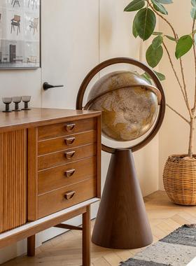 宏微地球玄关书房客厅办公室宇宙放大镜落地地球仪45CM高端摆件