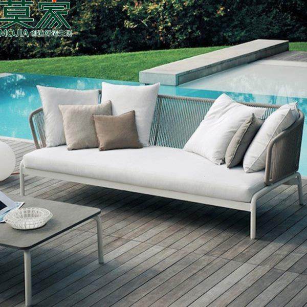 莫家户外北欧桌椅组合庭院外摆露台阳台创意休闲花园藤编沙发床