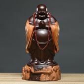 黑檀木雕笑佛像大肚弥勒佛摆件大号实木质客厅玄关供奉雕刻工艺礼